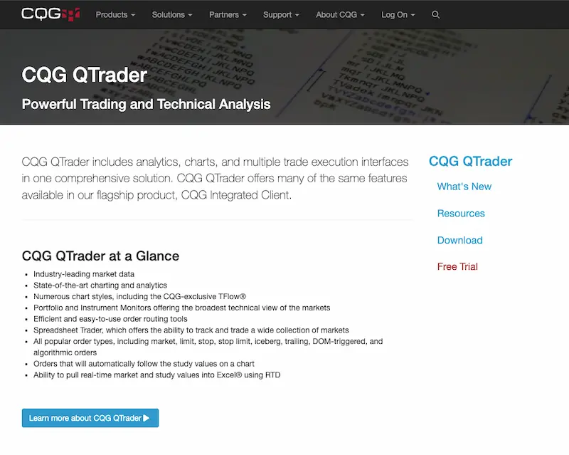 CQG Trader opiniones de la plataforma de trading