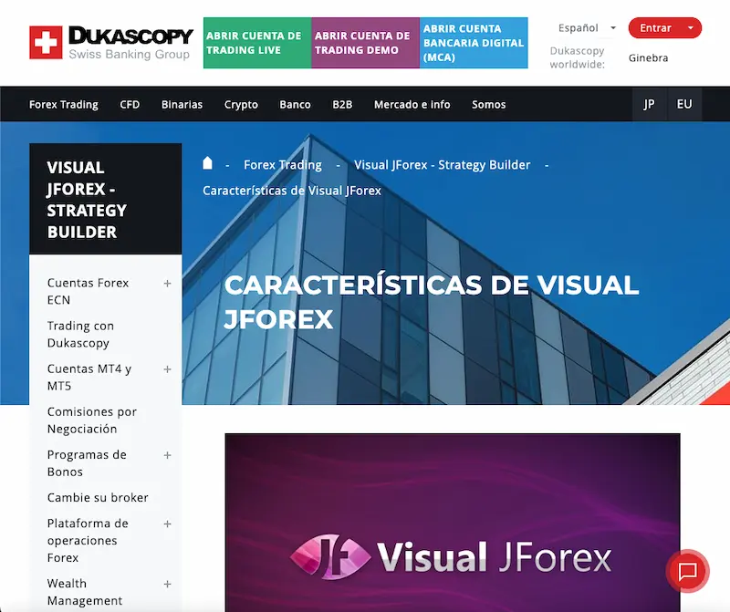 Visual JForex opiniones de la plataforma de trading